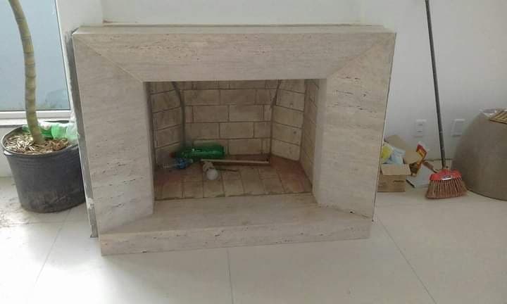 Travertino Romano em Lareira